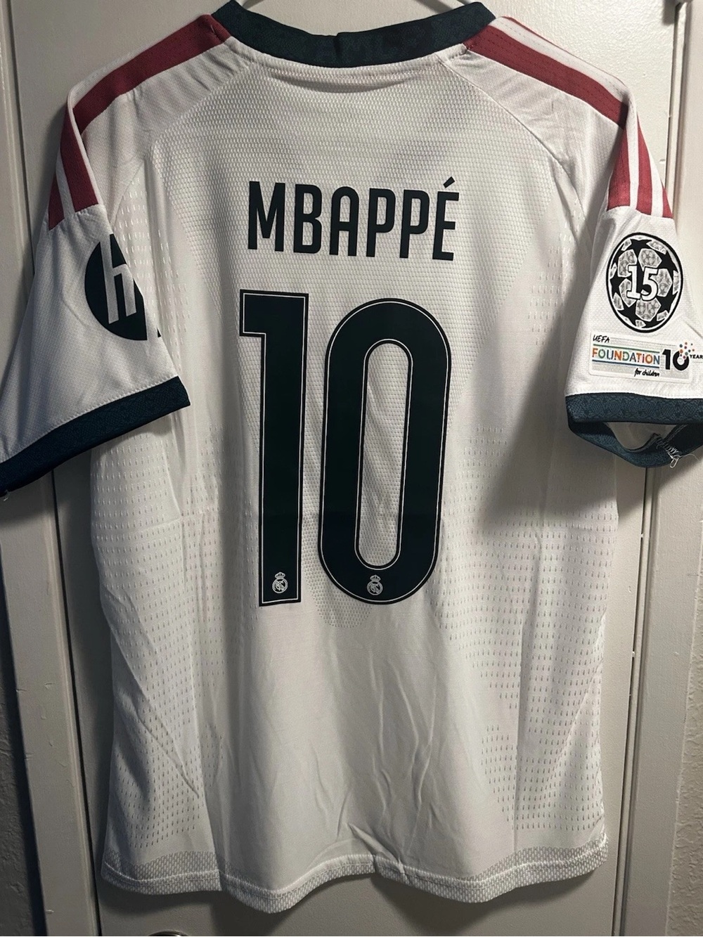 Kylian Mbappe White 26 27 home jersey